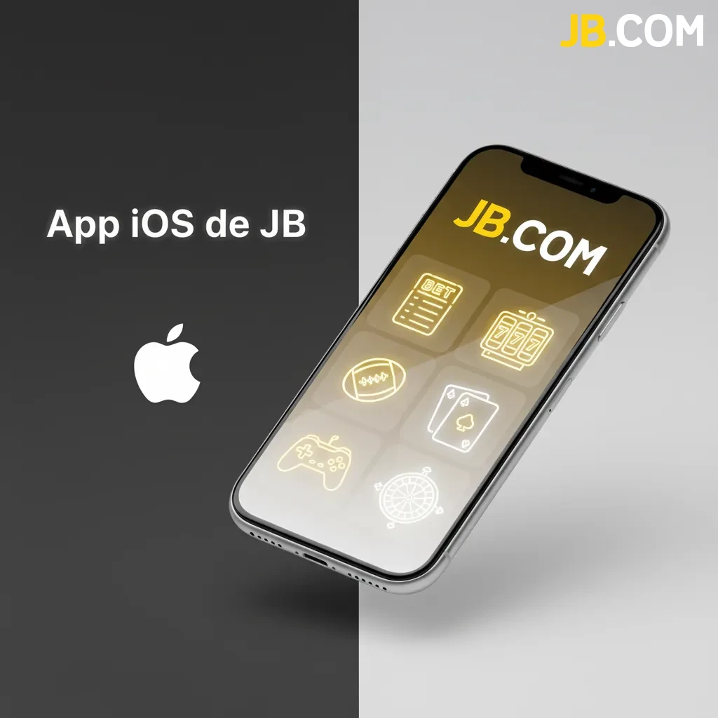 Pantalla promocional de la app iOS gratuita de JB en iPhone y iPad: apuestas, casino, recargas y retiros rápidos.