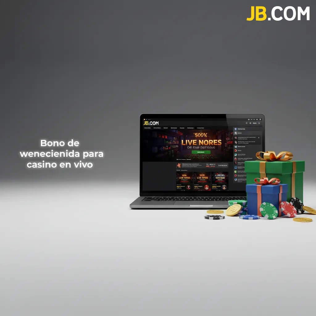 Banner de bono de bienvenida para casino en vivo de JB en Chile: hasta 29.958.000 ARS; ruleta, blackjack y baccarat; 18+, 35x