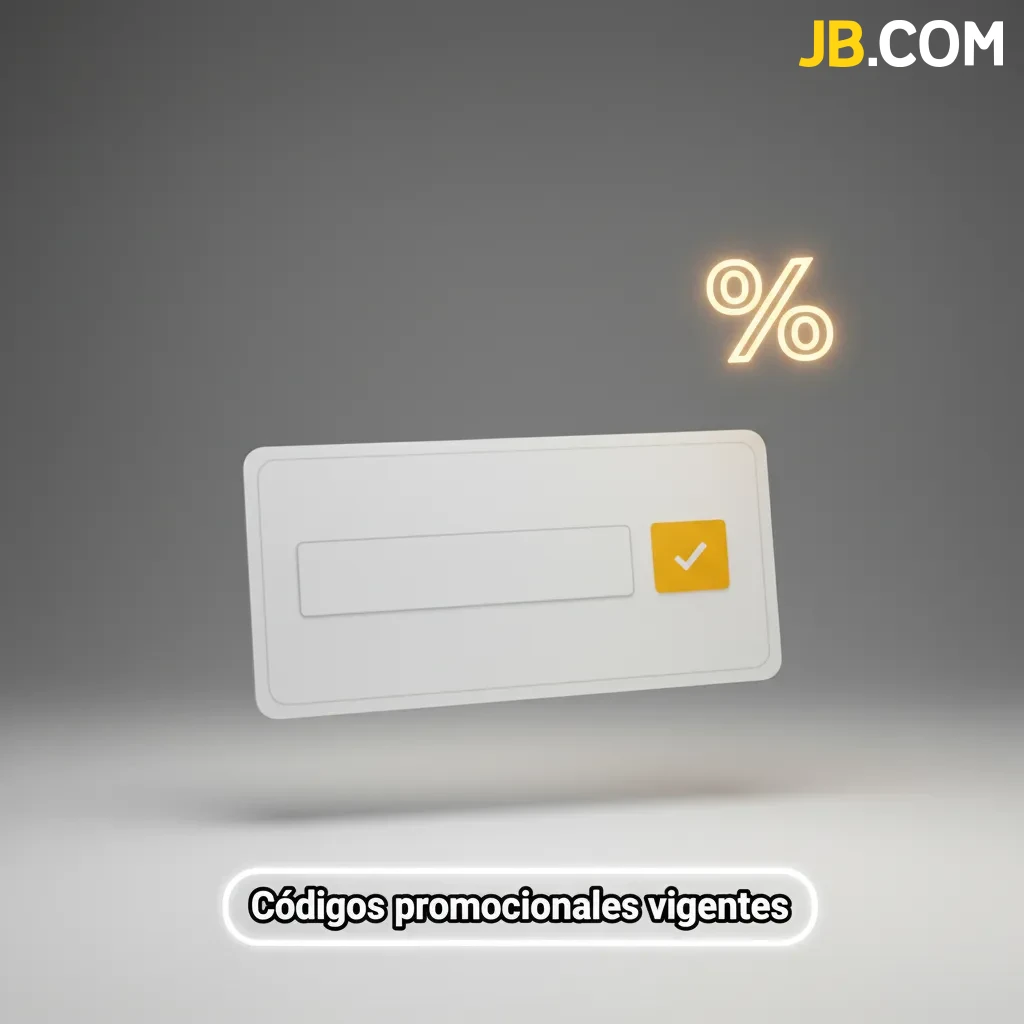 Tabla de códigos vigentes: JBCL100 100% casino +50 giros; JBCOMBODEP seguro 50%; JBAPP20 20 giros. Vigencia 7/3 días.
