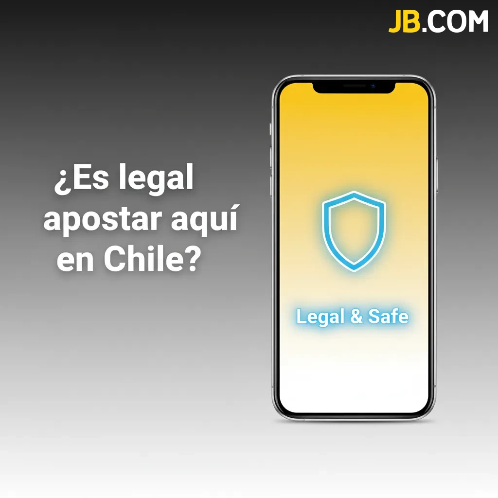 Mapa de Chile con iconos legales; JB muestra licencia, privacidad y juego responsable para apuestas en línea.