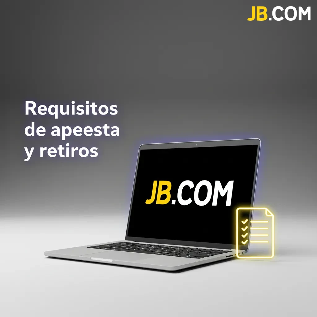 Infografía: requisitos de apuesta y retiros en JB; rollover, saldo bono vs real, aportes por juego, límites y verificación.