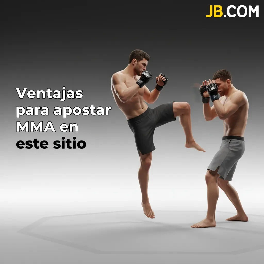 Infografía: ventajas para apostar MMA: UFC y PFL, cuotas claras, vivo por asalto, cash out, CLP, estadísticas y soporte.