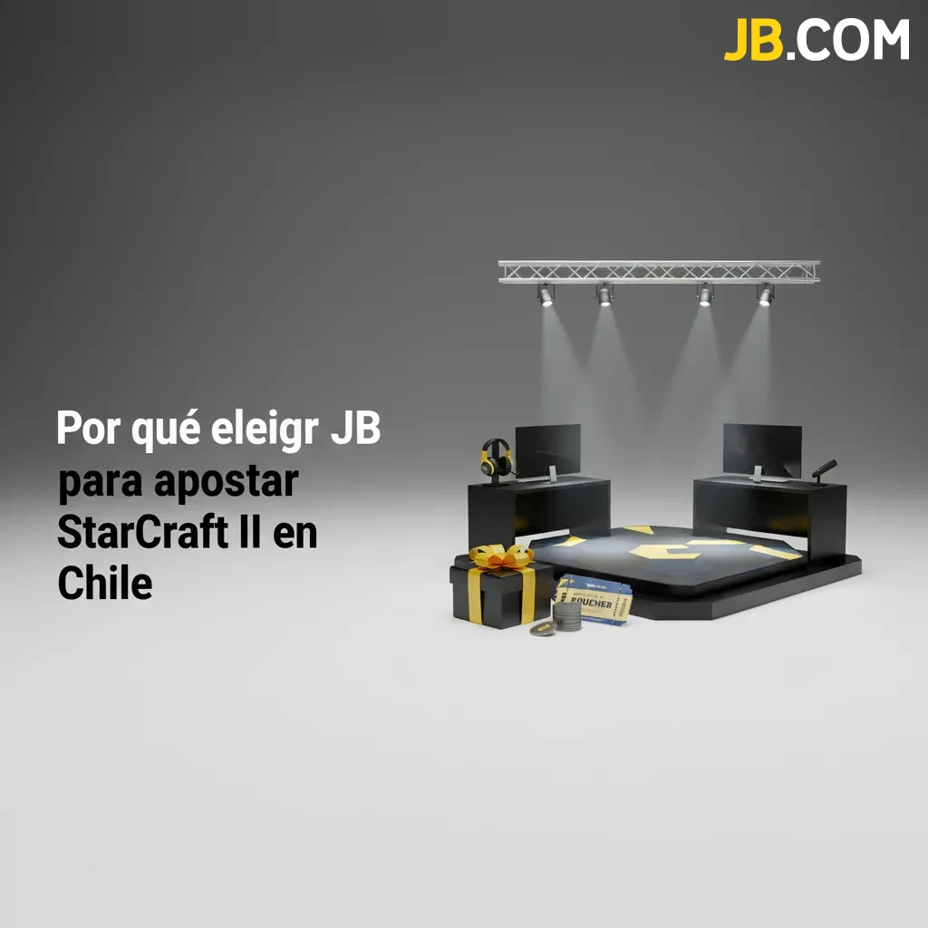 Banner de JB para apostar StarCraft II en Chile: bonos, pagos locales, app móvil y soporte 24/7 en español.