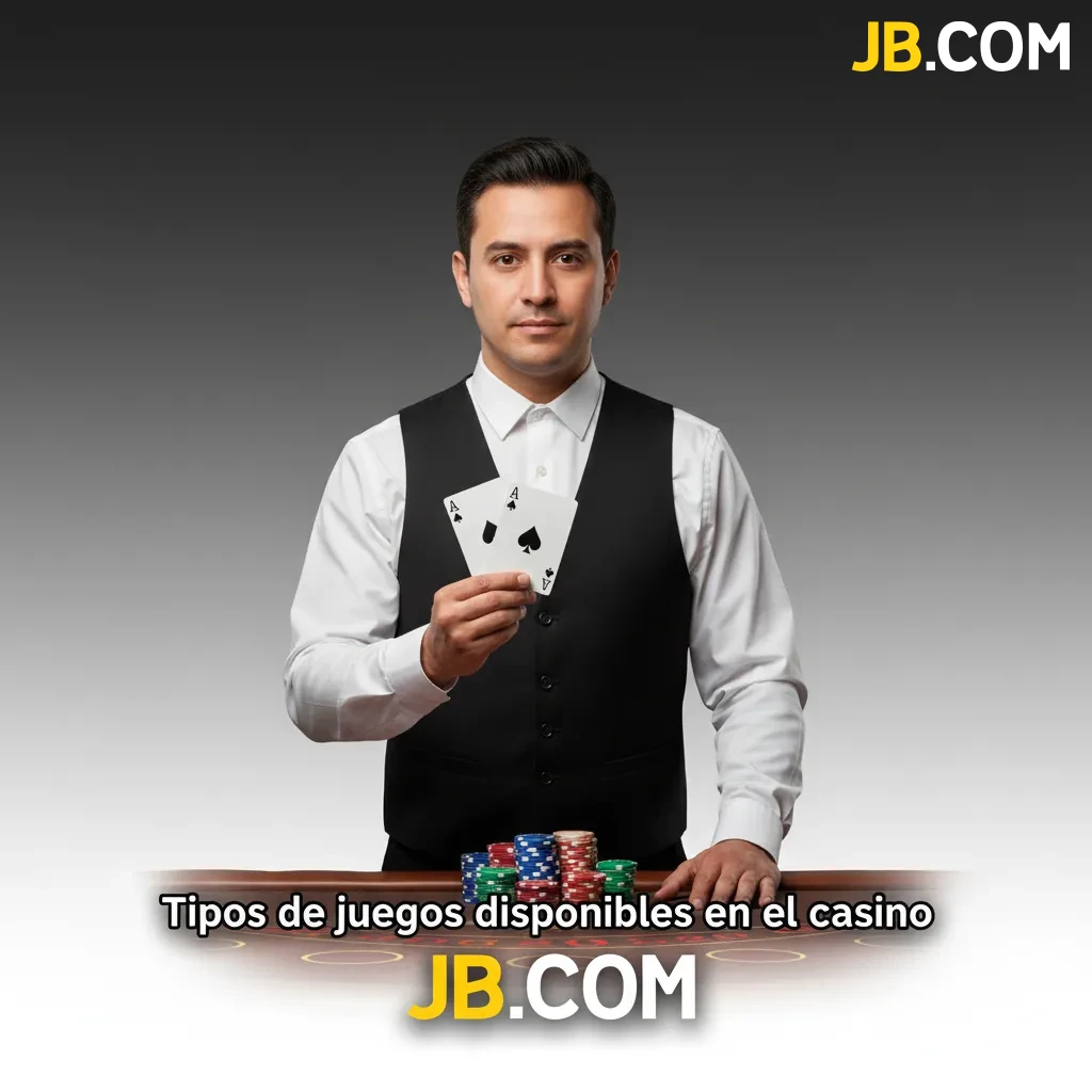 Imagen con categorías de juegos del casino JB: tragamonedas, crash, mesa, ruleta, blackjack y video póker