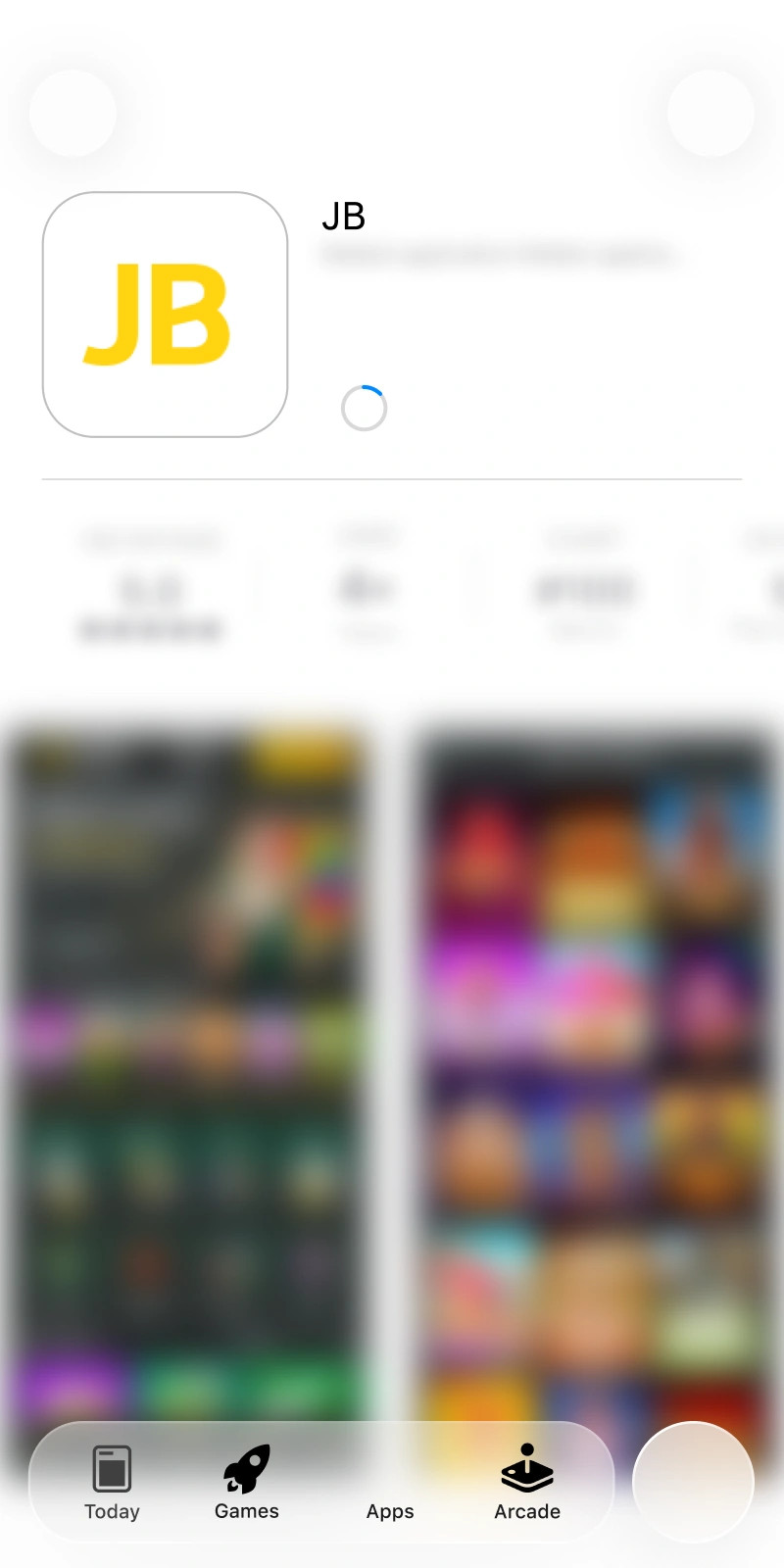 Espera la instalación de la aplicación JB Casino para iOS en tu dispositivo.