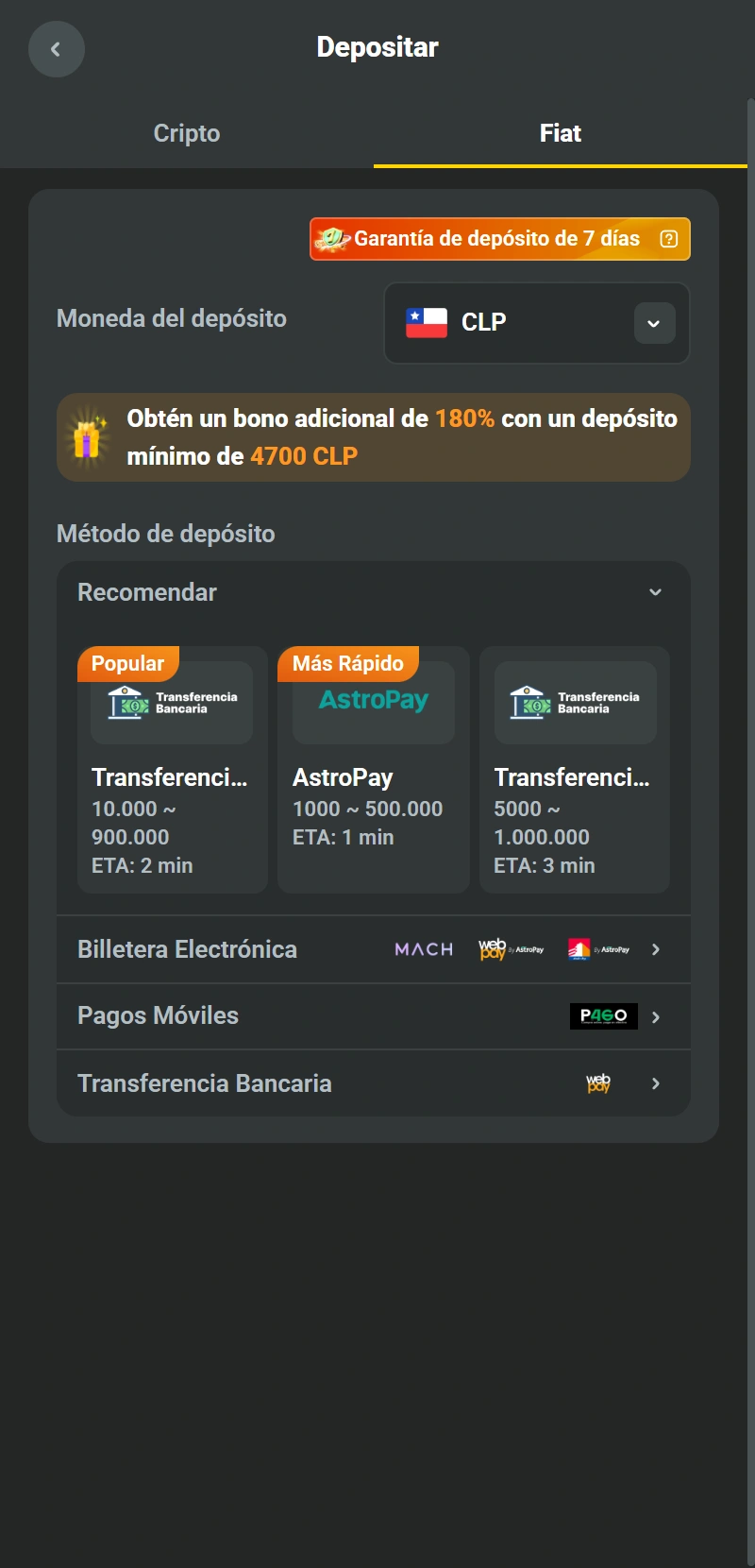 Inicia sesión y deposita fondos para empezar a apostar en la App JB Casino.