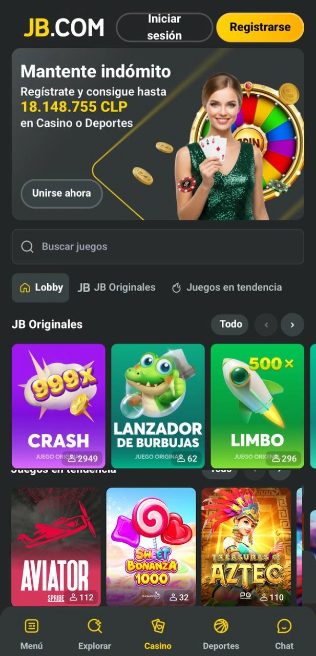 Disfruta de la mejor experiencia de casino móvil desde la App de JB Casino en iOS.