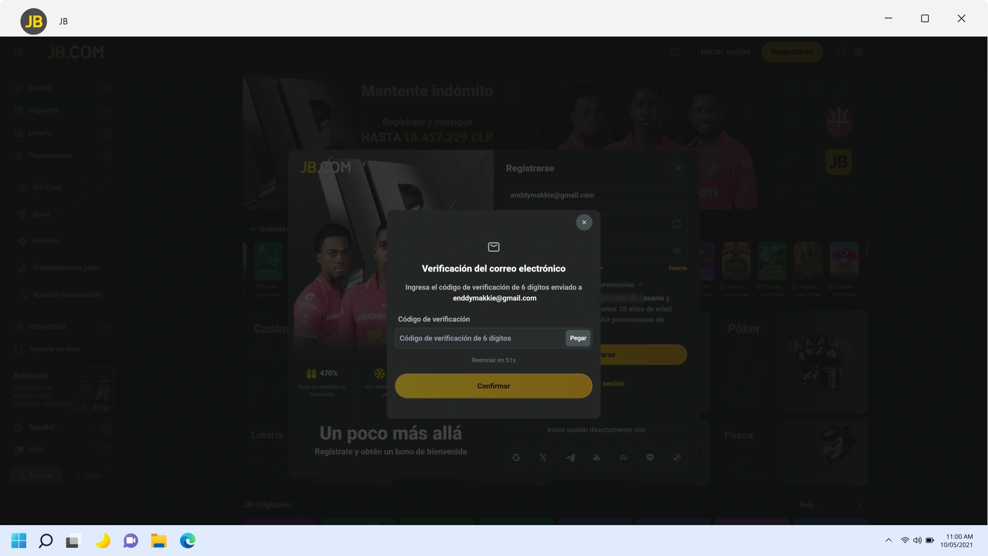 Verifica tu Registro en JB para PC e inicia sesión ahora mismo.